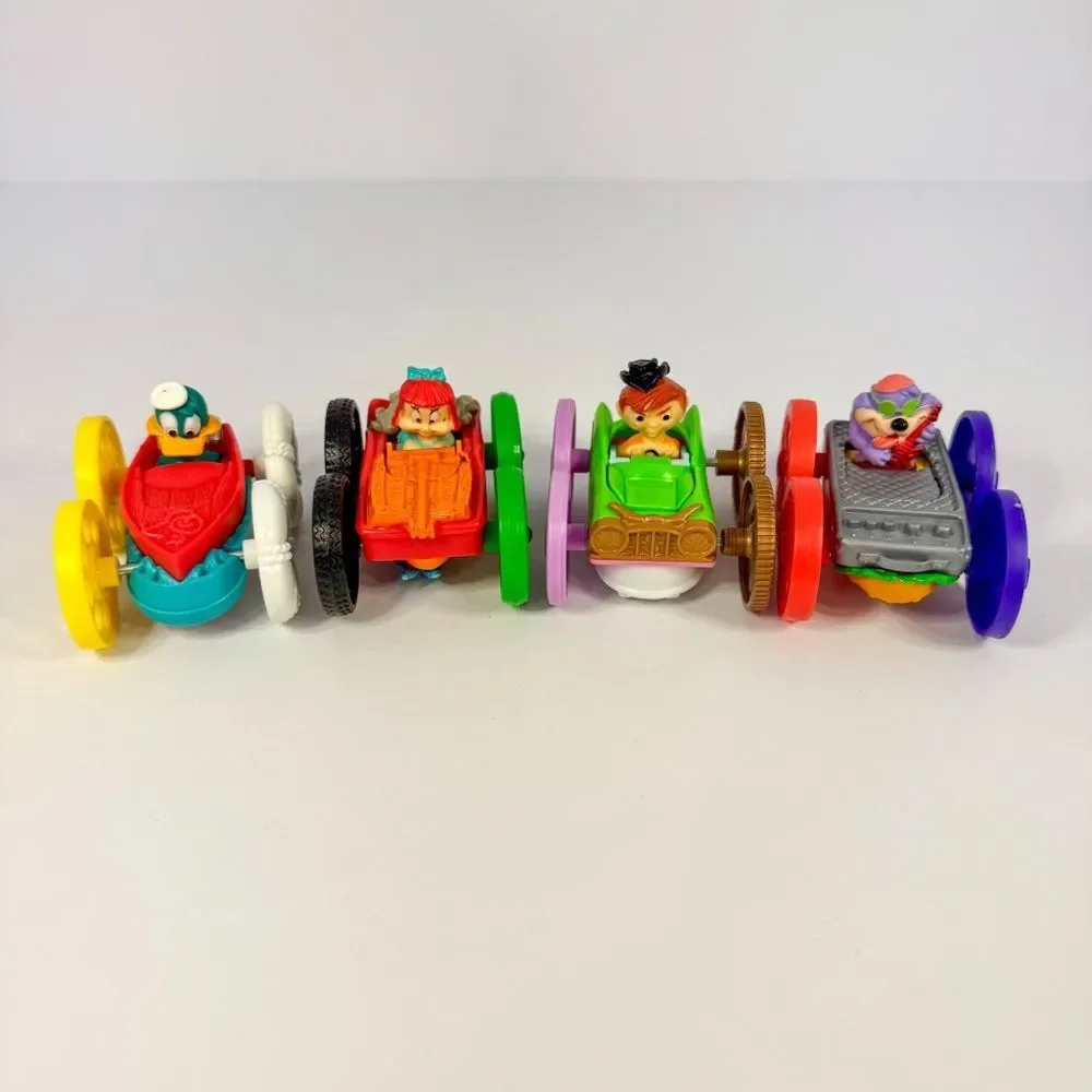 1990 McDonalds Complete Set 4 Tiny Toons Flip Cars Happy Meal Toys | 90s Looney